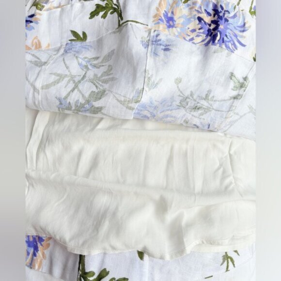 NEW Reformation Anatolia Linen Corset Two Piece Serenity White Floral US 4 UK 8 - Picture 15 of 15